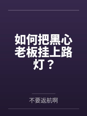 如何把黑心老板挂上路灯？